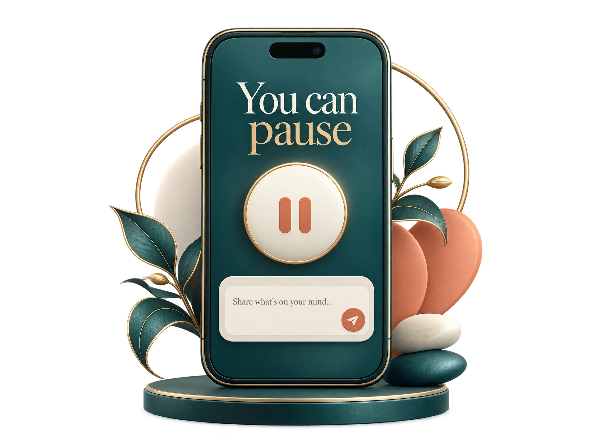 Concept graphic: a phone with a pause control representing voluntary participation